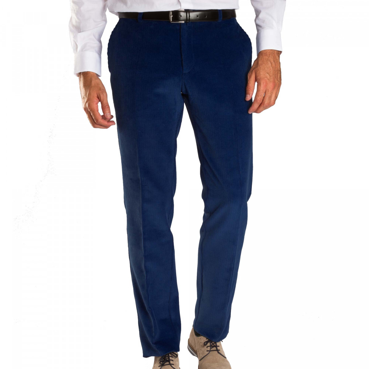 Pantalon velours extensible 54 Bleu marine