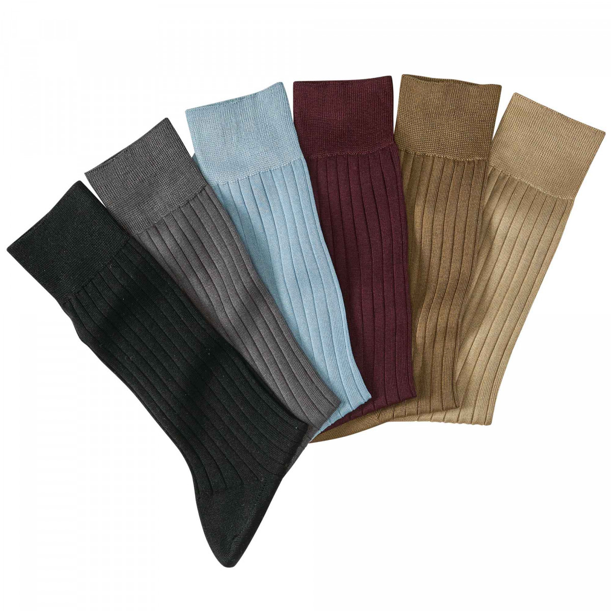 Chaussettes fil écosse - les 6 paires 42/43 Assortiment de couleur
