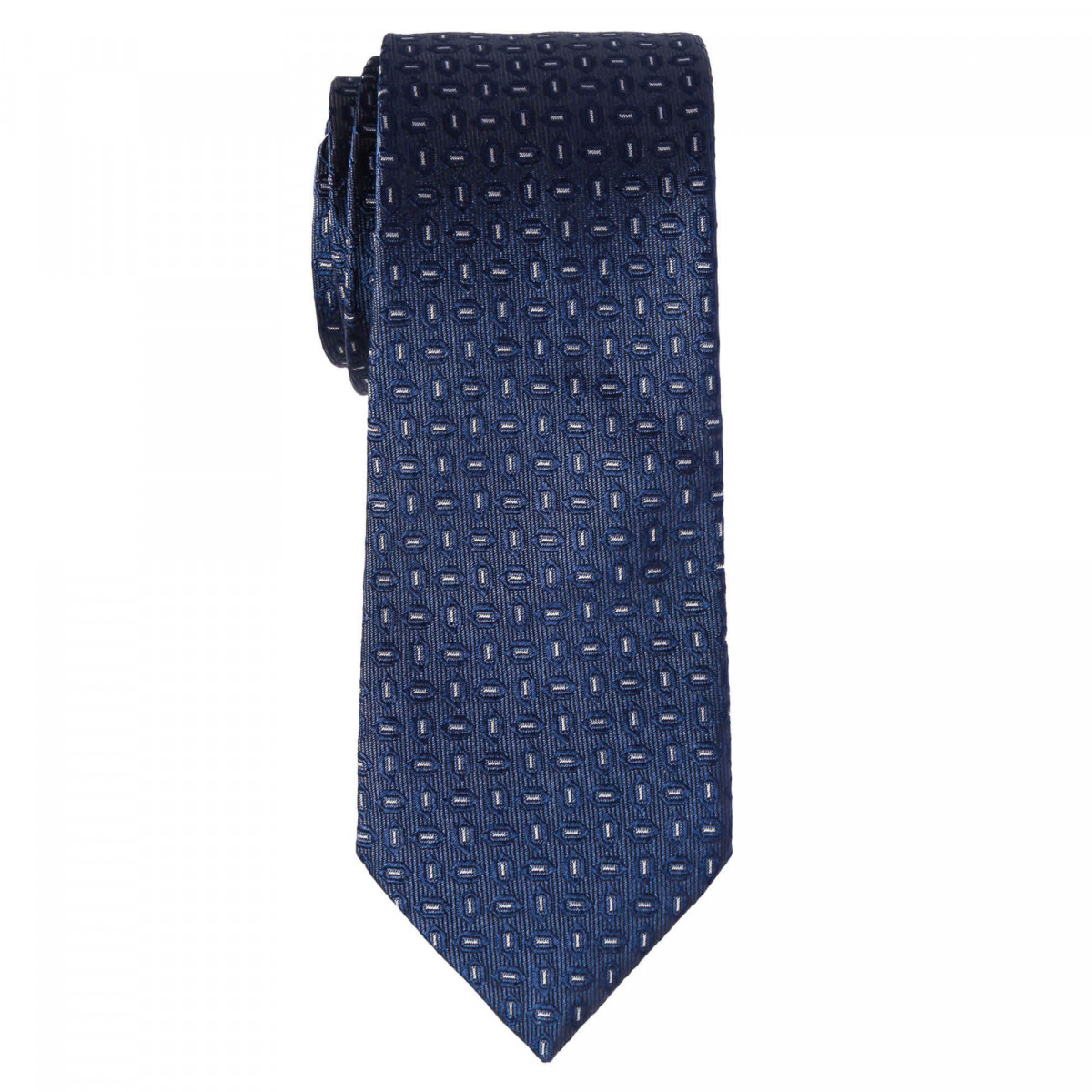 Cravate slim jacquard - Soie Bleu