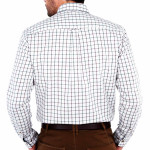 Chemise droite coton carreaux col boutonné poche poitrine