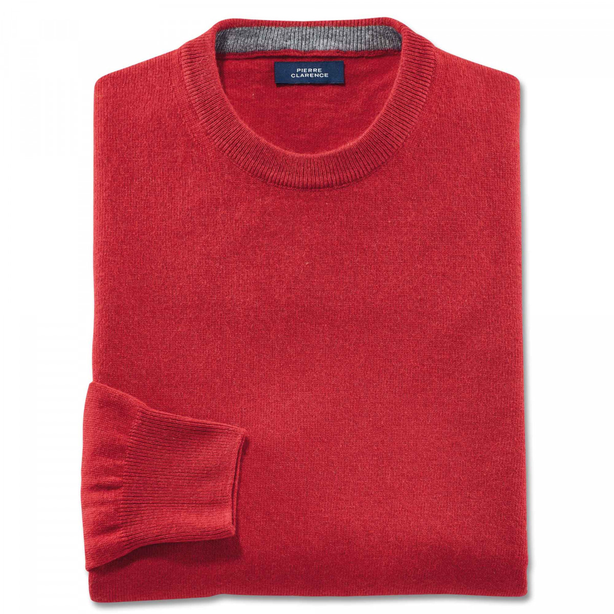 Pull col rond mérinos & cachemire 104/108 (L) Rouge